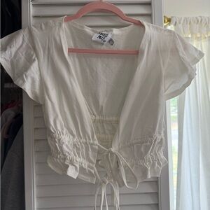 Princess Polly White Cropped Top